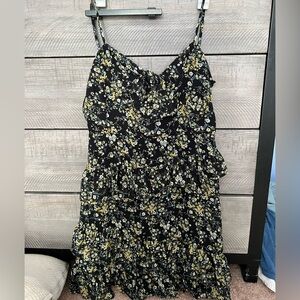 Lulu's Black and Yellow Floral Mini Dress